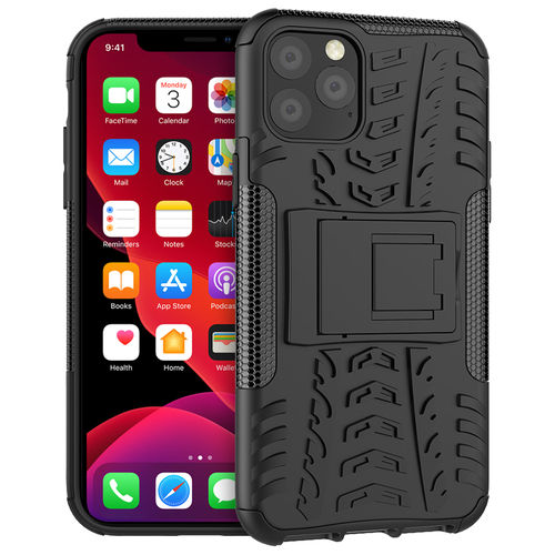 Dual Layer Rugged Tough Case & Stand for Apple iPhone 11 Pro - Black